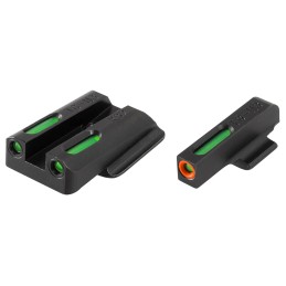 TruGlo TG13RS2PC TFX Pro  Black  Green Tritium  Fiber Optic Orange Outline Front Sight Green Tritium  Fiber Optic Rear Sight