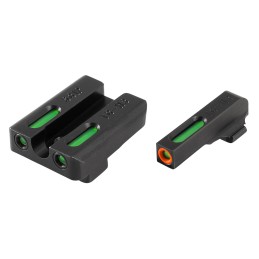 TruGlo TG13SG1PC TFX Pro  Black  Green Tritium  Fiber Optic Orange Outline Front Sight Green Tritium  Fiber Optic Rear Sight