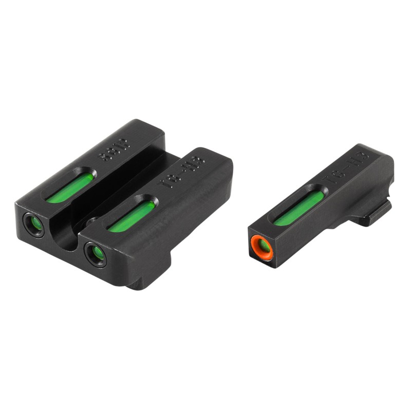 TruGlo TG13SG1PC TFX Pro  Black  Green Tritium  Fiber Optic Orange Outline Front Sight Green Tritium  Fiber Optic Rear Sight