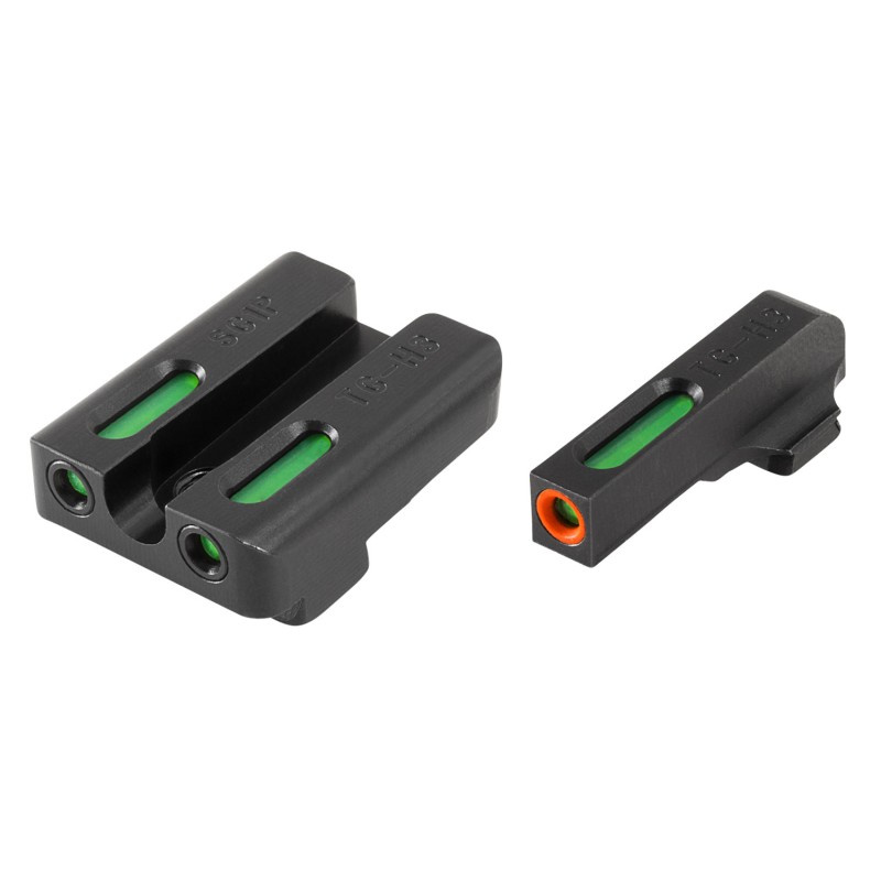 TruGlo TG13SG2PC TFX Pro  Black  Green Tritium  Fiber Optic Orange Outline Front Sight Green Tritium  Fiber Optic Rear Sight