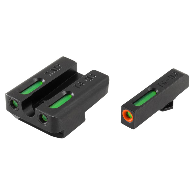 TruGlo TG13WA1PC TFX Pro  Black  Green Tritium  Fiber Optic Orange Outline Front Sight Green Tritium  Fiber Optic Rear Sight