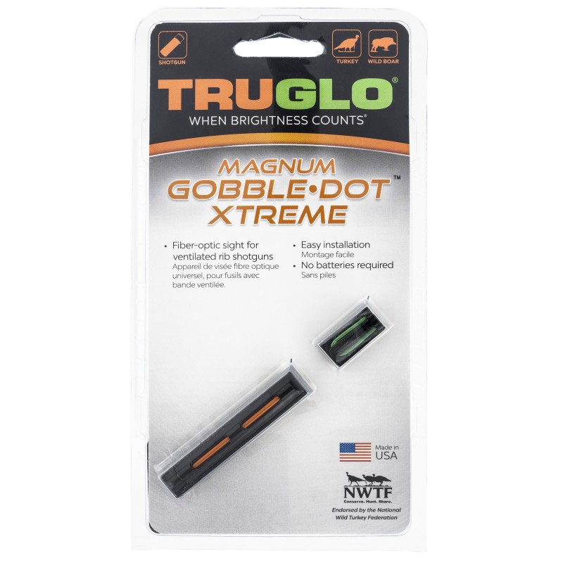 Truglo TG941XA Magnum GobbleDot Xtreme Universal Shotgun Fiber Optic RedGreen .25 Rib