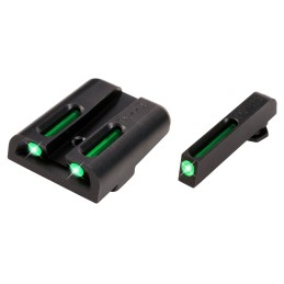 TruGlo TG131GT2 TFO  Green TritiumFiber Front  RearBlack Nitride Fortress Frame Compatible wMost Glock Except MOS Front PostRear