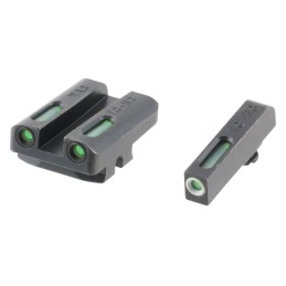 TruGlo TG13WA3A TFX  Black  Green Tritium  Fiber Optic White Outline Front Sight Green Tritium  Fiber Optic Rear Sight