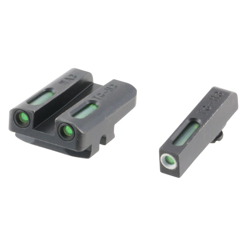 TruGlo TG13WA3A TFX  Black  Green Tritium  Fiber Optic White Outline Front Sight Green Tritium  Fiber Optic Rear Sight