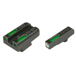 TruGlo TG13WA4A TFX  Black  Green Tritium  Fiber Optic White Outline Front Sight Green Tritium  Fiber Optic Rear Sight