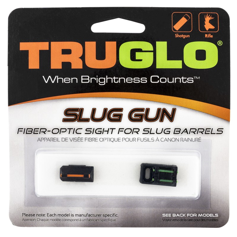 TruGlo TG961R Slug Gun Series  Black  Red Fiber Optic Front Sight Green Fiber Optic Rear