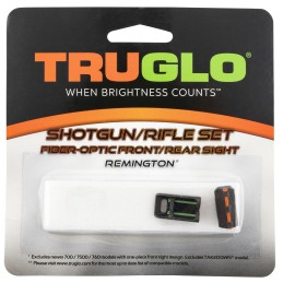 TruGlo TG110W FiberOptic Sights For Remington  Black  Red Fiber Optic Front Sight  Green Fiber Optic Rear Sight