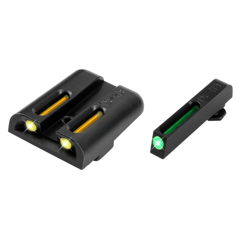 TruGlo TG131GT1Y TFO  Black  Green Tritium  Fiber Optic Front Sight Yellow Tritium  Fiber Optic Rear Sight