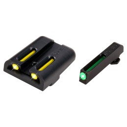 TruGlo TG131GT2Y TFO  Black  Green Tritium  Fiber Optic Front Sight Yellow Tritium  Fiber Optic Rear Sight