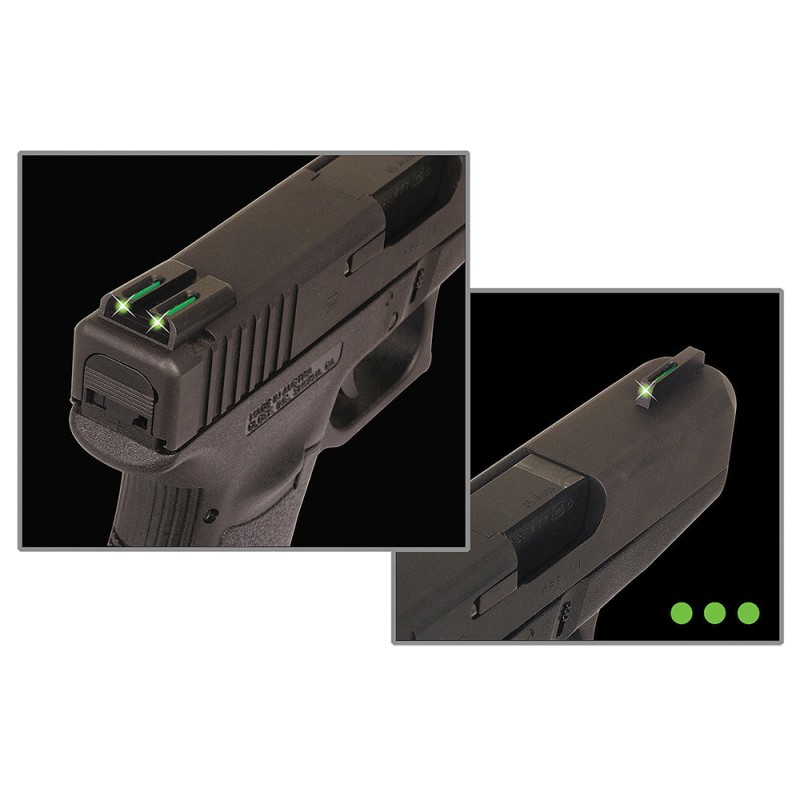 TruGlo TG131MPT TFO  Black  Green Tritium  Fiber Optic Front Sight Green Tritium  Fiber Optic Rear Sight