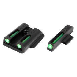 TruGlo TG131RT2 TFO  Black  Green Tritium  Fiber Optic Front Sight Green Tritium  Fiber Optic Rear Sight