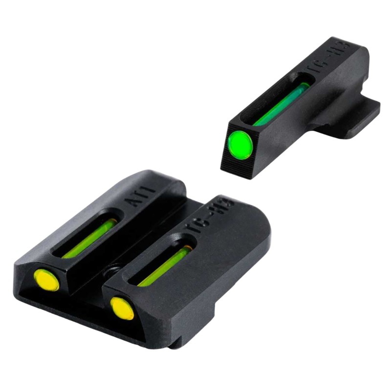 TruGlo TG131GT1B TFO  Green Fiber OpticTritium Front Yellow Fiber OpticTritium RearBlack Nitride Fortress Frame Compatible w Glo