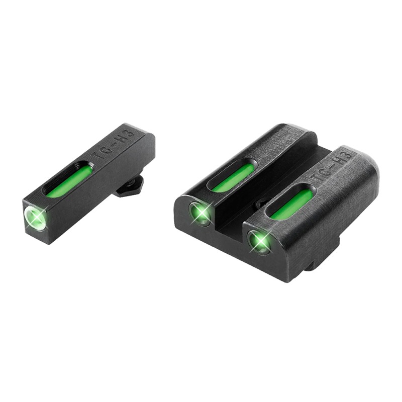 TruGlo TG13GL2A TFX  Black  Green Tritium  Fiber Optic White Outline Front Sight Green Tritium  Fiber Optic Rear Sight