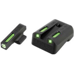 TruGlo TG13KM1A TFX  Black  Green Tritium  Fiber Optic White Outline Front Sight Green Tritium  Fiber Optic Rear Sight