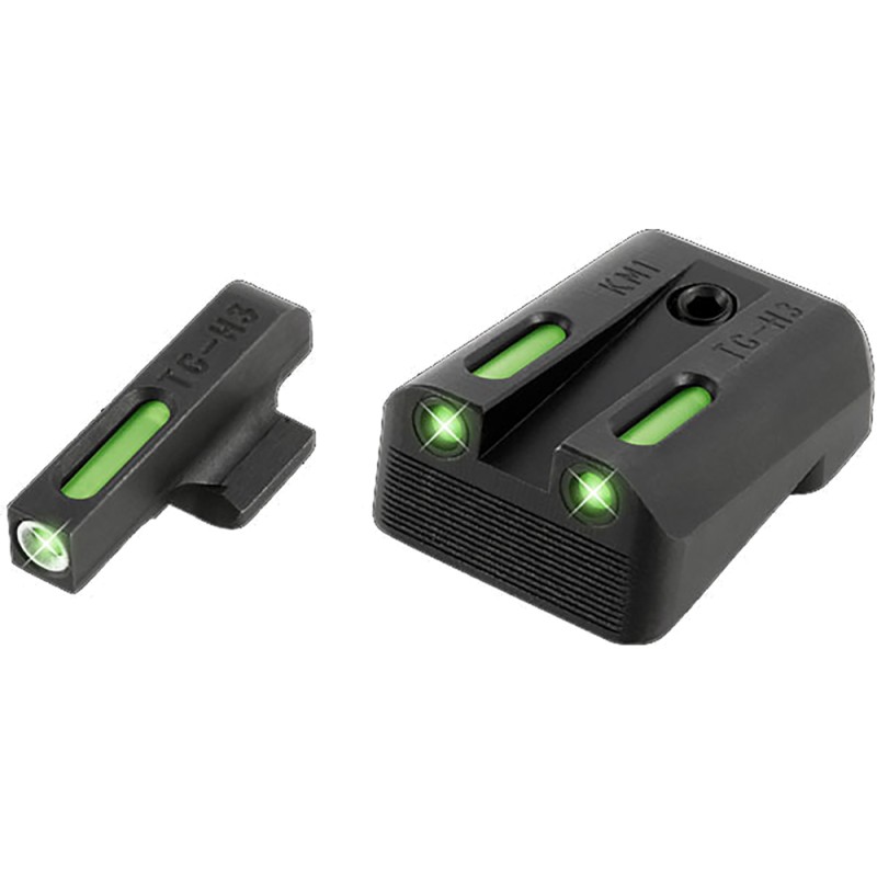 TruGlo TG13KM1A TFX  Black  Green Tritium  Fiber Optic White Outline Front Sight Green Tritium  Fiber Optic Rear Sight