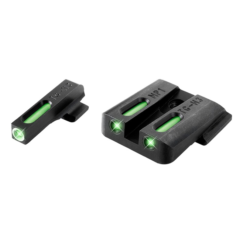 TruGlo TG13MP1A TFX  Black  Green Tritium  Fiber Optic White Outline Front Sight Green Tritium  Fiber Optic Rear Sight