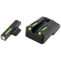 TruGlo TG13NV1A TFX  Black  Green Tritium  Fiber Optic White Outline Front Sight Green Tritium  Fiber Optic Rear Sight