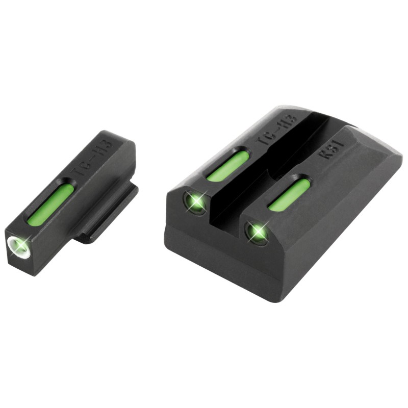 TruGlo TG13RS1A TFX  Black  Green Tritium  Fiber Optic White Outline Front Sight Green Tritium  Fiber Optic Rear Sight