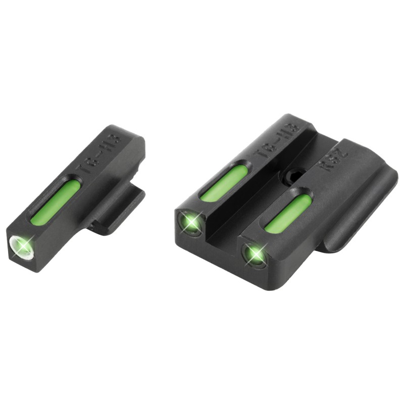 TruGlo TG13RS2A TFX  Black  Green Tritium  Fiber Optic White Outline Front Sight Green Tritium  Fiber Optic Rear Sight