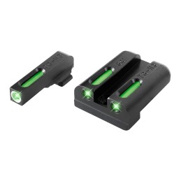 TruGlo TG13SG1A TFX  Black  Green Tritium  Fiber Optic White Outline Front Sight Green Tritium  Fiber Optic Rear Sight