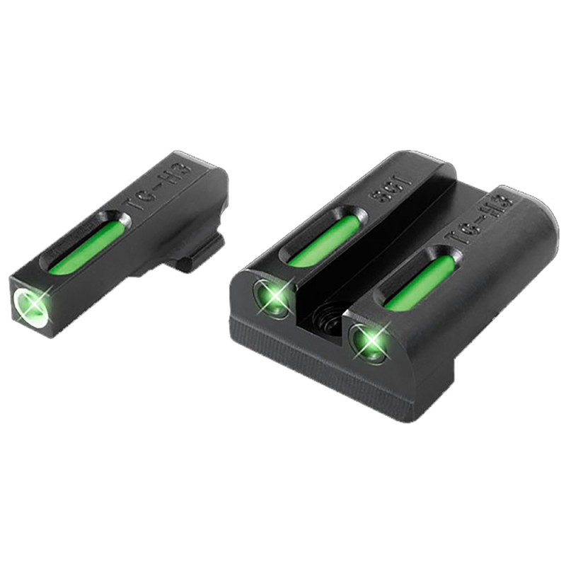 TruGlo TG13SG2A TFX  Black  Green Tritium  Fiber Optic White Outline Front Sight Green Tritium  Fiber Optic Rear Sight