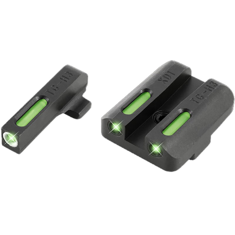 TruGlo TG13XD1A TFX  Black  Green Tritium  Fiber Optic White Outline Front Sight Green Tritium  Fiber Optic Rear Sight