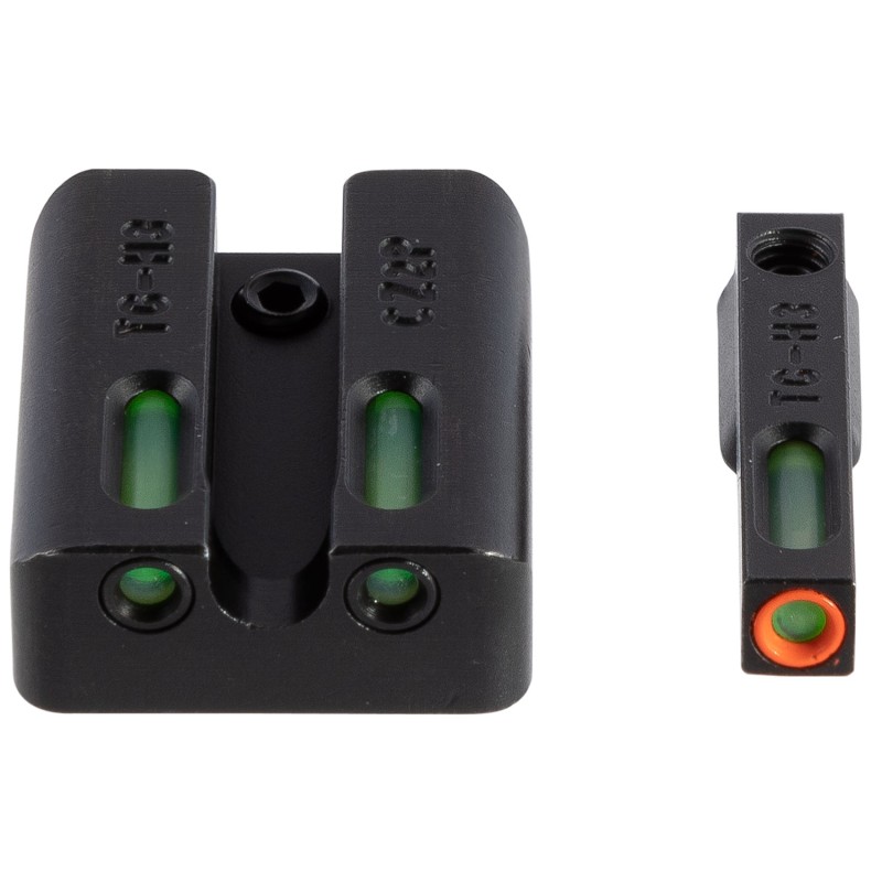 TruGlo TG13CZ2PC TFX Pro  Black  Green Tritium  Fiber Optic Orange Outline Front Sight Green Tritium  Fiber Optic Rear Sight