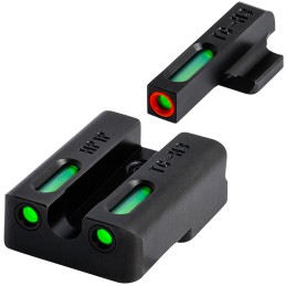 TruGlo TG13KS1PC TFX Pro  Black  Green Tritium  Fiber Optic Orange Outline Front Sight Green Tritium  Fiber Optic Rear Sight