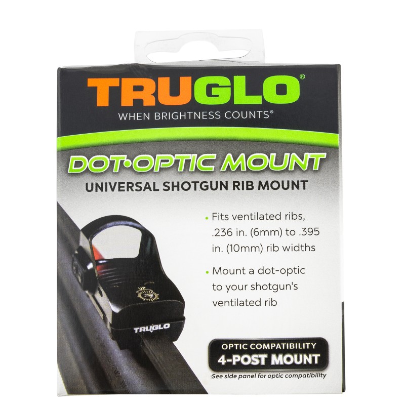 TruGlo TGTG8954U1 Universal Shotgun Rib Mounts  Black 4Post Mounting System