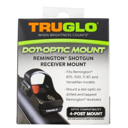 TruGlo TGTG8955R1 Shotgun Receiver Mount  Black Remington 4 Post Mounting System