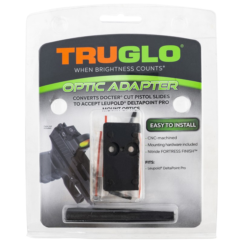 TruGlo TGTG8952D Red Dot Sight Adapter Nitride Fortress Black Leupold DeltaPoint Pro