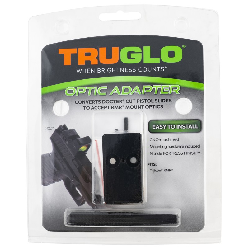 TruGlo TGTG8952C Red Dot Sight Adapter RMR Mount Aluminum Nitride Fortress Trijicon