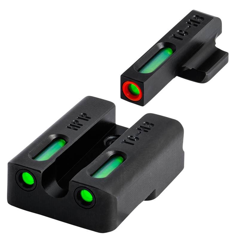 TruGlo TG13XD2PC TFX Pro  Black  Green Tritium  Fiber Optic Orange Outline Front Sight Green Tritium  Fiber Optic Rear Sight