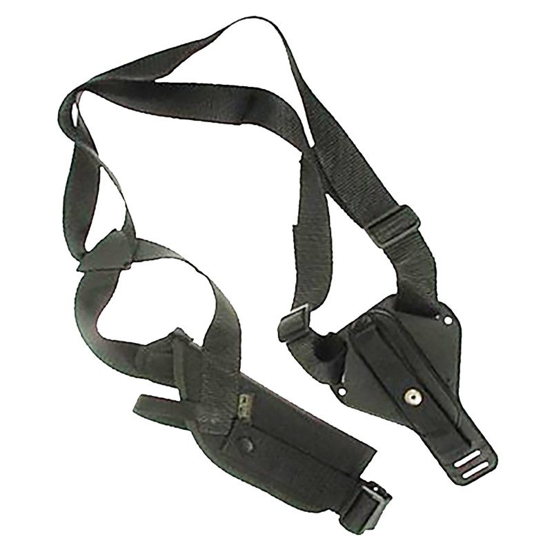 Uncle Mikes 85041 Scoped Vertical Shoulder Holster Shoulder Size 04 Black Cordura Harness Fits MedLg Revolver 78.5 Barrel