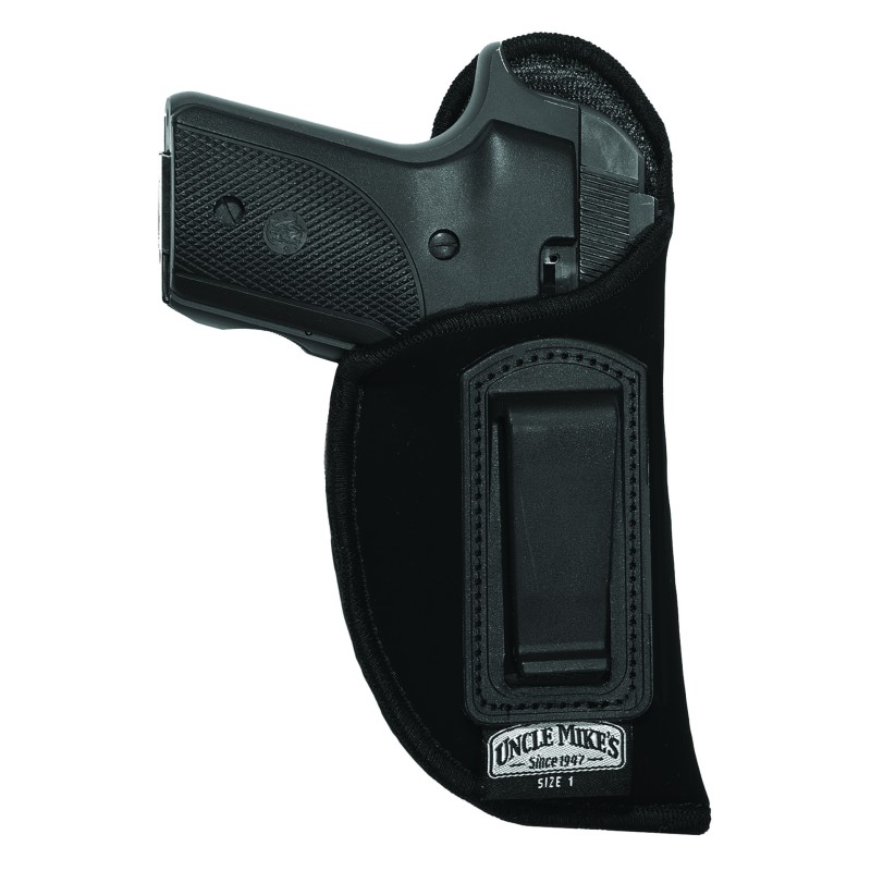 Uncle Mikes 89011 Inside The Pants Holster IWB Size 01 Black Suede Like Belt Clip Fits Medium Autos w34 Barrel Right Hand