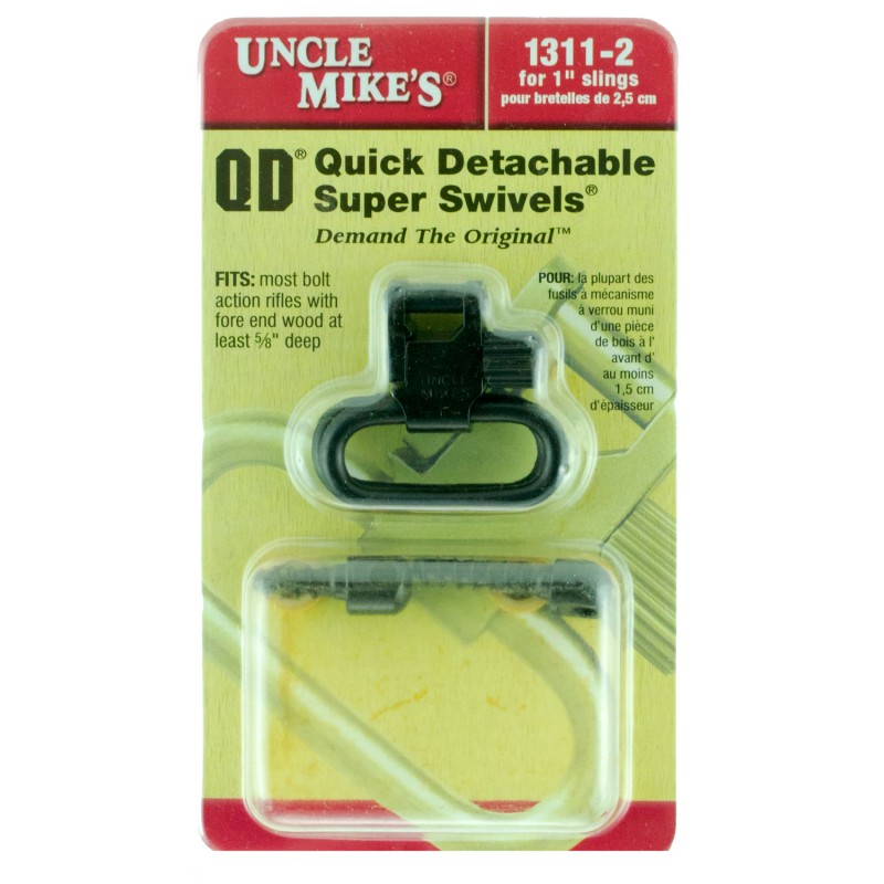 Uncle Mikes 13112 Super Swivel  Quick Detach 115 RGS TriLock Blued 1 Loop for Most Rifles wWood Forend