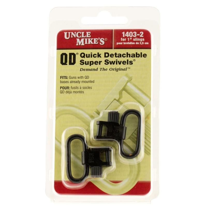 Uncle Mikes 14032 Super Swivel  Quick Detach TriLock Blued 1 Loop for Rifles or Shotguns wQD Bases