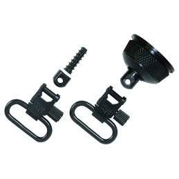 Uncle Mikes 18002 Mag Cap Swivel Set made of Steel with Blued Finish 1 Loop Size  Quick Detach Style for 12 Gauge Remington 870 