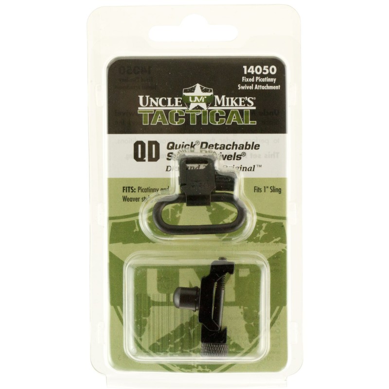 Uncle Mikes 14050 Super Swivel  Quick Detach wFixed Picatinny Swivel Attachment Blued 1 Loop