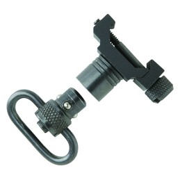 Uncle Mikes 21101 Quick Detach Swivel Set made of Steel with Black Finish 1 Loop Size  Push Button Style for Picatinny  WeaverSt