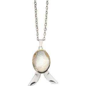 White Shell Blade Necklace