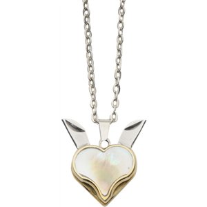 Pearl Heart Blade Necklace