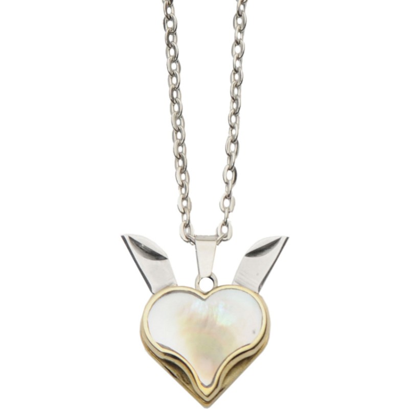 Pearl Heart Blade Necklace
