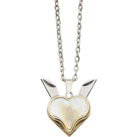 Pearl Heart Blade Necklace