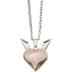 Pink Heart Blade Necklace