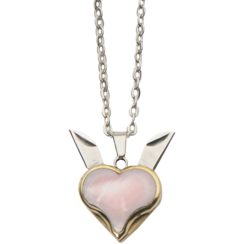 Pink Heart Blade Necklace