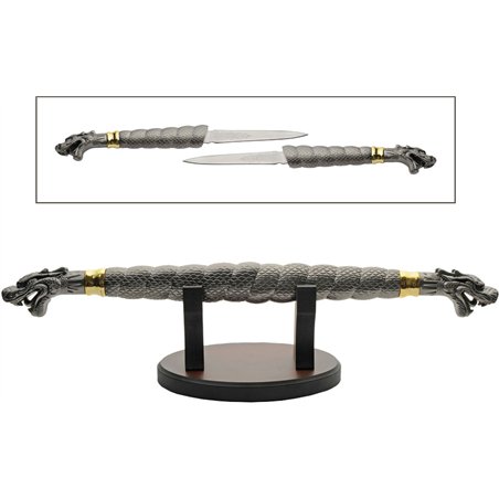 Twin Dragon Swords w Stand
