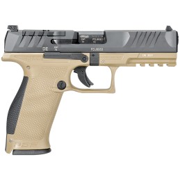 Walther Arms 2858380 PDP  9mm Luger 181 4.50 Black Polygonal Rifled Barrel Black Optic ReadySerrated Slide Tan Polymer Frame wPi