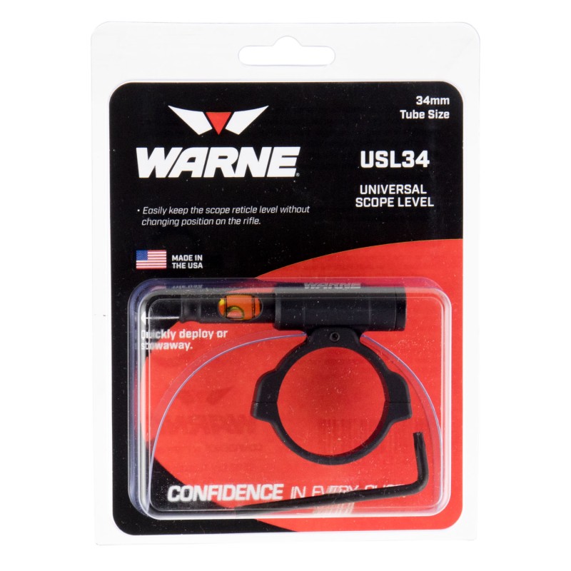 Warne USL34 Universal Scope Level  34mm Tube Diameter Universal Aluminum Black